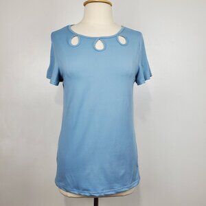 Arianna by Howard's Short Sleeve Top With Cutouts NEW NWT Size S/M